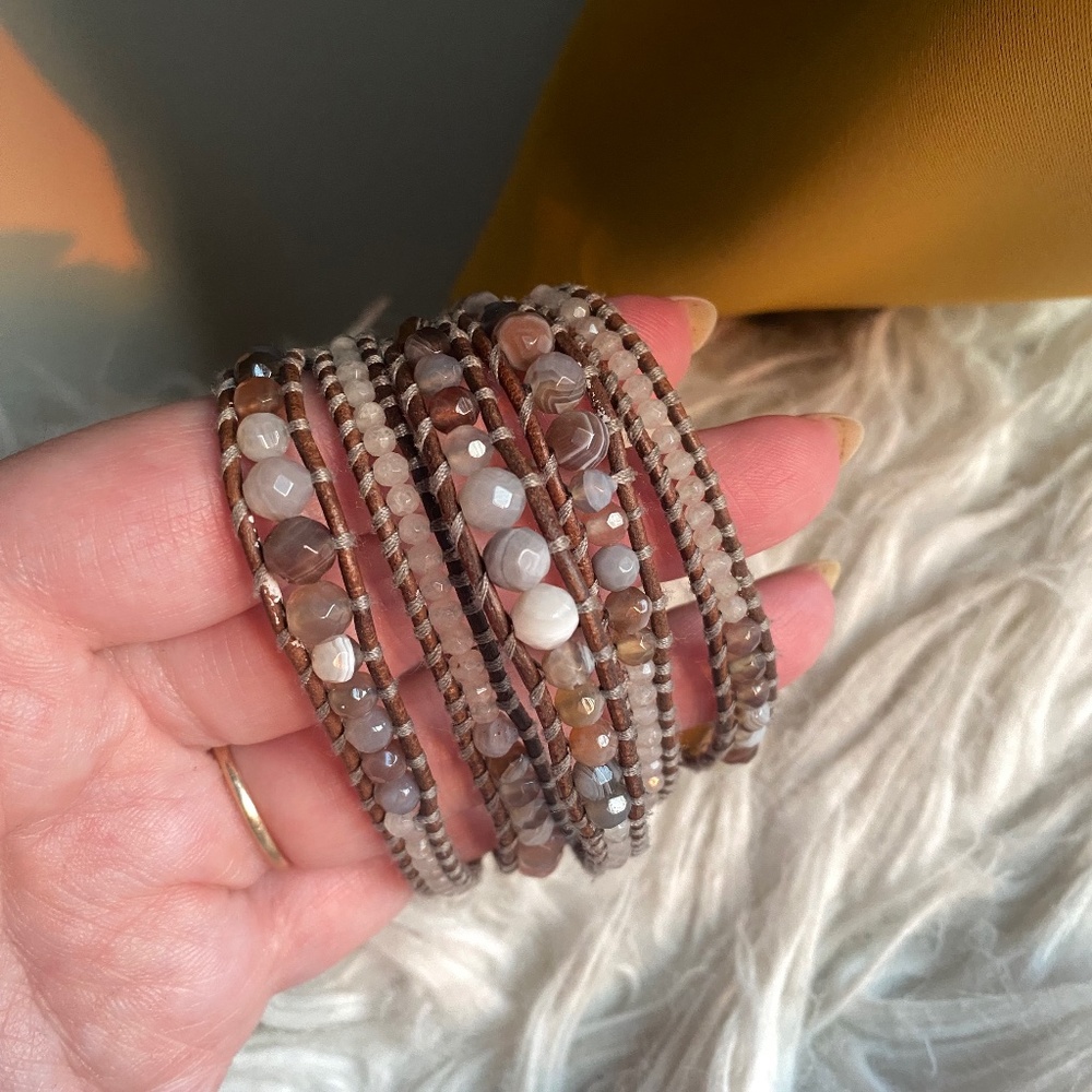 Chan Luu Botswana Agate 5Wrap Bracelet